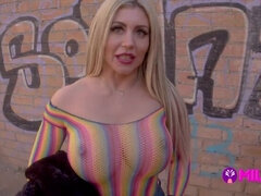 It was a difficult day to have sex, but a beautiful busty blonde appeared and convinced her to come to my apartment - Carla Boom