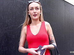 German scout, street casting, elena lux