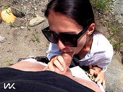 Ansiktsbehandling, Handjobb, Slick, Utomhus, Offentlig