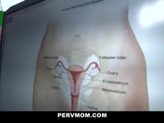 Busty MILF Olive Glass fucks stepson hard - big tits, deepthroat & big cock