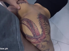 Cul, Tir de sperme, Gorge profonde, Queue, En levrette, Hard, Pov, Tatouage