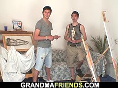 체코인, 할매, 나이든, 현실, 빨간 머리, 청소년, 쓰리섬