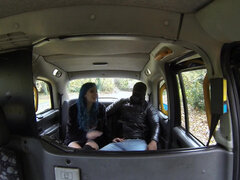 Punk girl jumps on bbc in the backseat