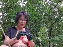 Amatör, Bondage, Kvinna, Tysk, Orgasm, Utomhus, Solo, Sprutande