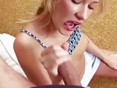 Step-Sister helps Bro with ideal Handjob to Cum