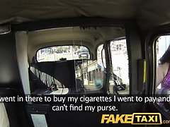 Fake cab Harmony Reigns creampied in a fake taxi