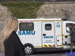 Slutty Blonde Natacha Double Caught in Ambulance