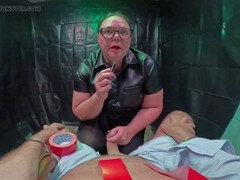 Mistress April puts her BDSM slave through tough questioning and punishment
