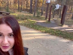 Sucer une bite, Éjaculation interne, Queue, Public, Chatte, Rousse roux, Suçant, Épouse