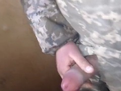 Ukrainian soldier masturbates while no one is watching
