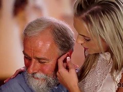 Old man is happy to enjoy tender body of young student Shanie Ryan