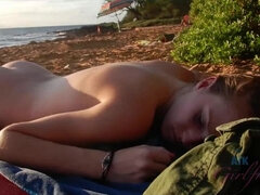 Ashely makes it to the nude beach in Hawaii!