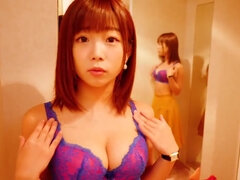 Yammy japanese teen changes her bras