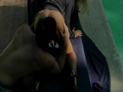 Lieveling, Grote mammen, Vingeren, Naakt, Buiten, Slipje, Kut duiken, Nat