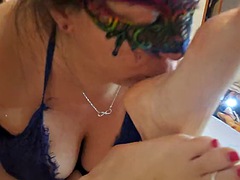 Step sisters foot worship spectacle for the luckiest guy in the world. Cum on feet and mouth