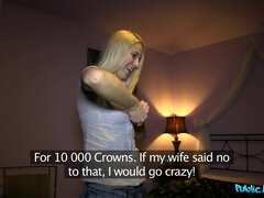 Stunning Blonde Happily Exchanges Pussy Fucking For Money 1