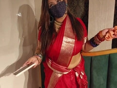 Indian Stepmom Caught Her Stepson Jerking With Her Panties And Fucked Her